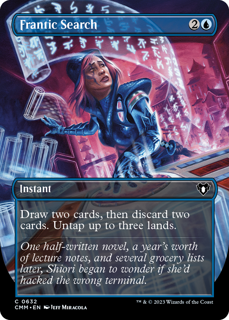 Frantic Search (Borderless Alternate Art) [Commander Masters] | Tabernacle Games