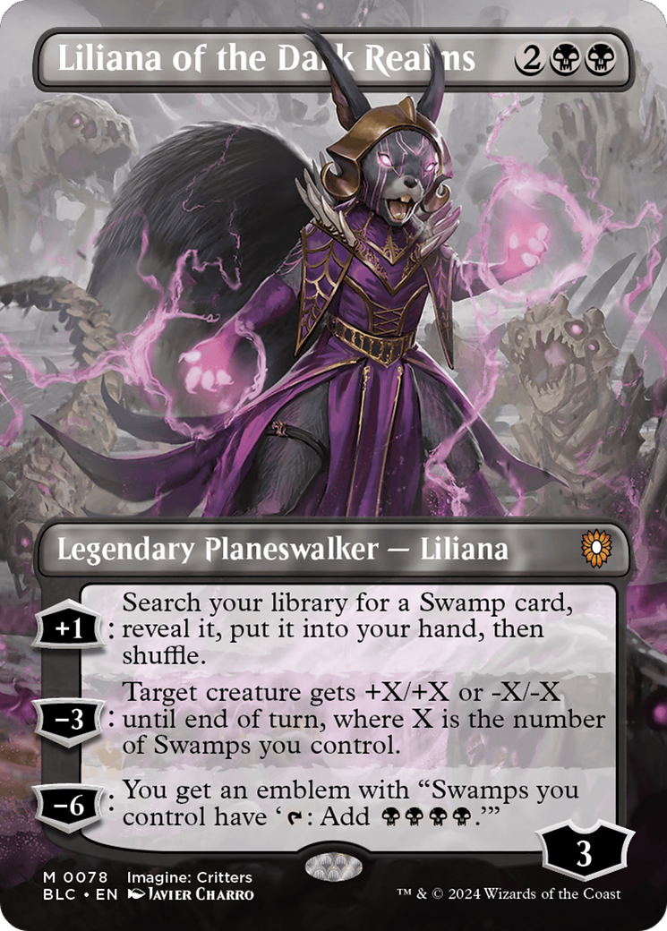 Liliana of the Dark Realms (Borderless) [Bloomburrow Commander] | Tabernacle Games