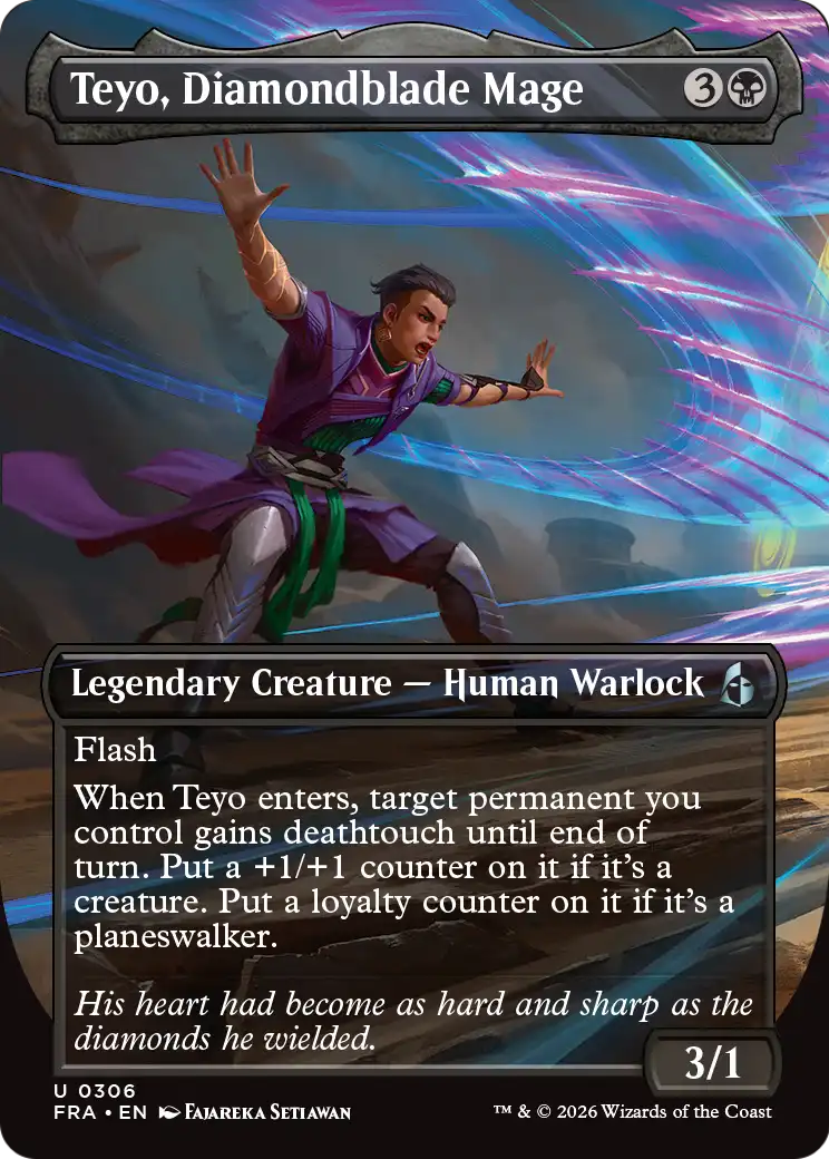 Teyo, Diamondblade Mage (Borderless) [Reality Fracture] | Tabernacle Games