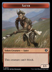 Clue // Satyr Double-Sided Token [Commander Masters Tokens] | Tabernacle Games