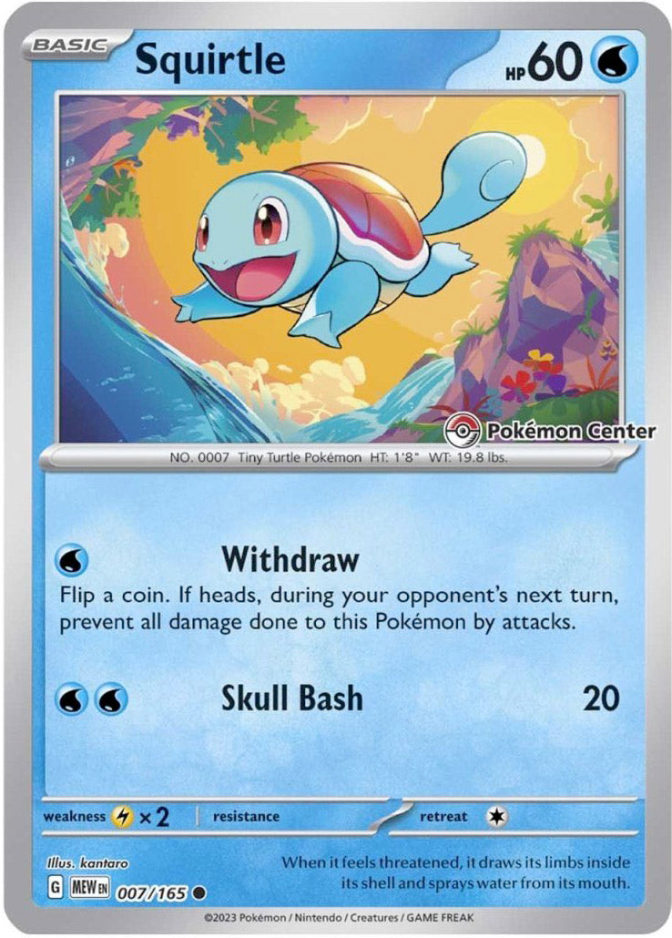 Squirtle (007/165) (Pokemon Center Exclusive) [Scarlet & Violet: Black Star Promos] | Tabernacle Games