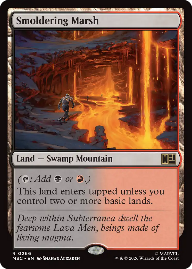 Smoldering Marsh (Surge Foil) [Marvel Super Heroes Commander] | Tabernacle Games