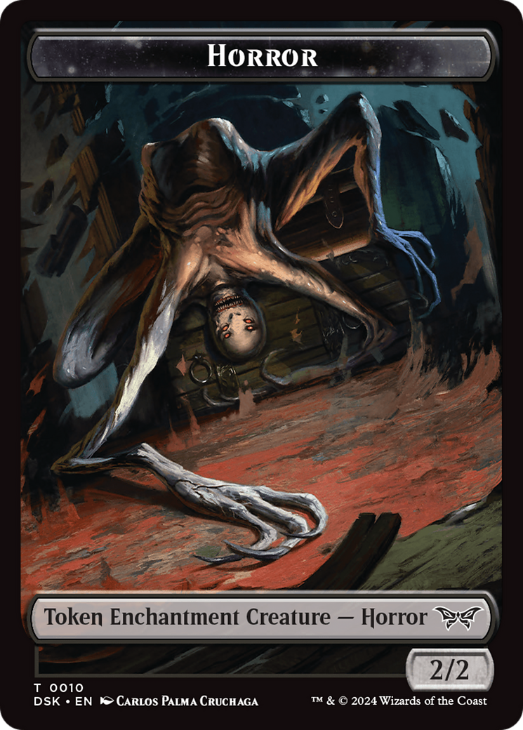 Horror // Glimmer Double-Sided Token [Duskmourn: House of Horror Tokens] | Maze of Fitzroy