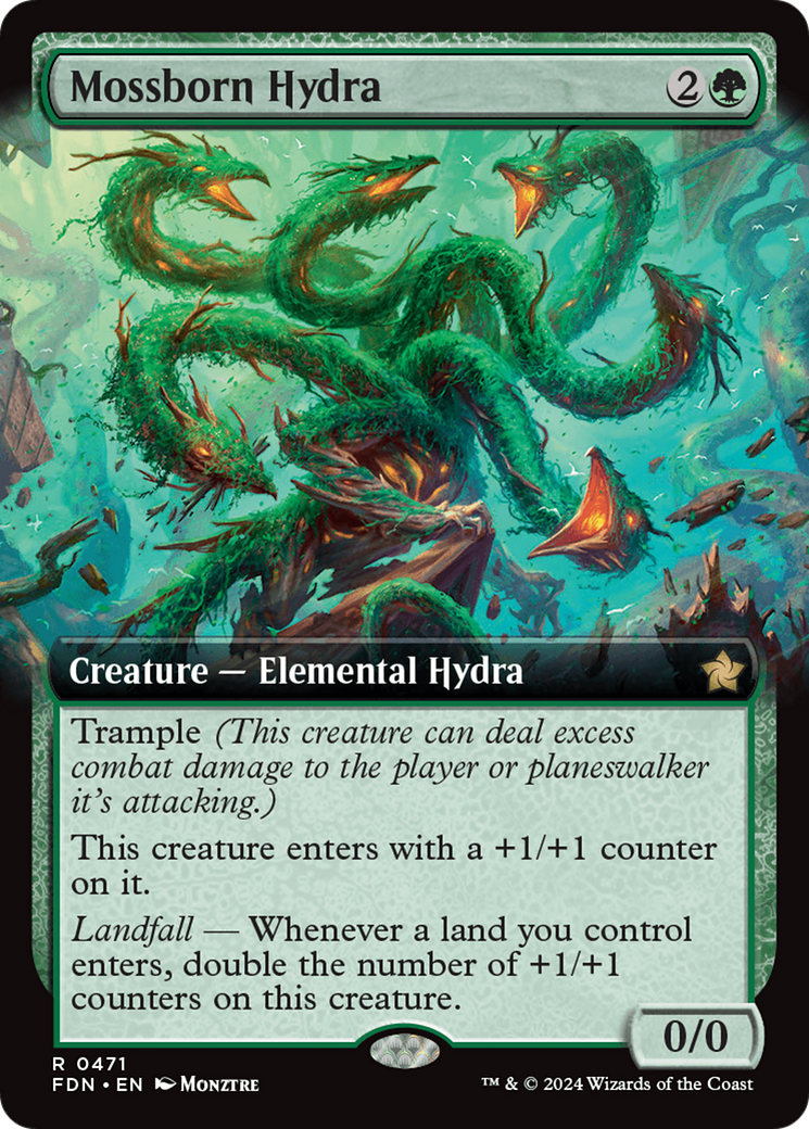 Mossborn Hydra (Extended Art) [Foundations] | Tabernacle Games