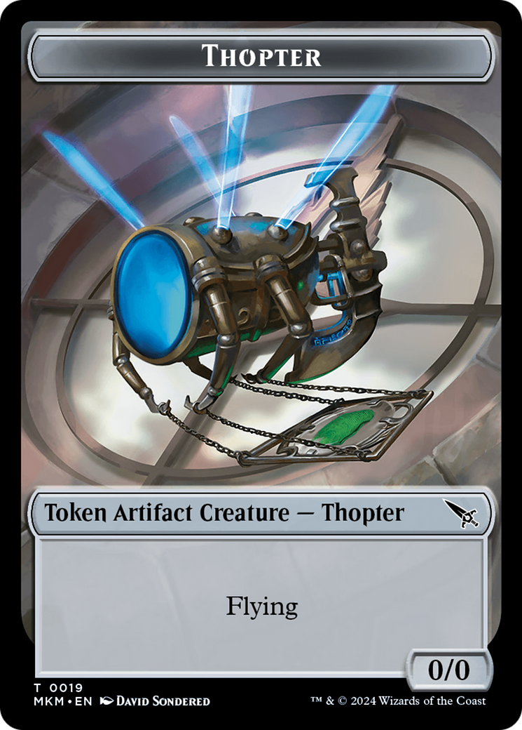 Detective // Thopter (0019) Double-Sided Token [Murders at Karlov Manor Tokens] | Tabernacle Games