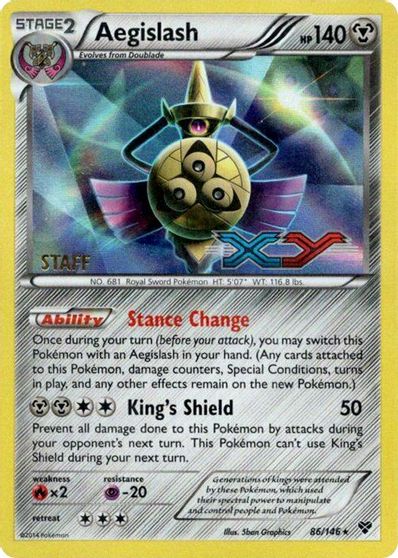 Aegislash (86/146) (Staff Prerelease Promo) [XY: Black Star Promos] | Tabernacle Games