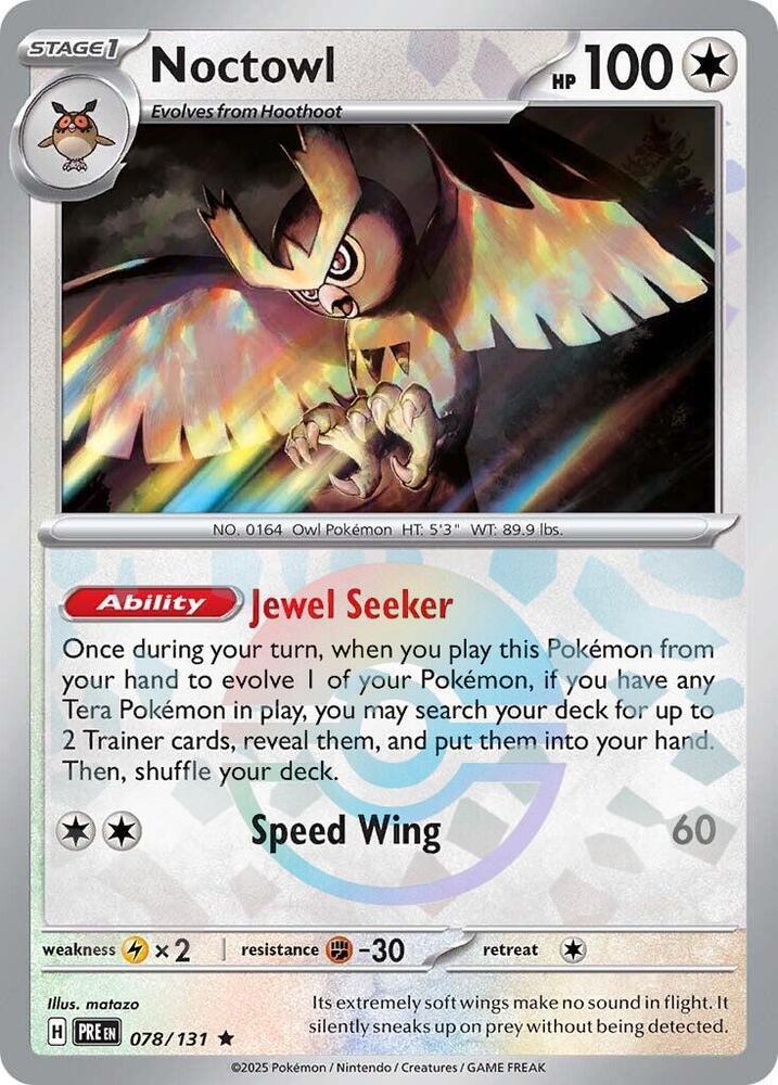 Noctowl (078/131) (Poke Ball Pattern) [Scarlet & Violet: Prismatic Evolutions] | Tabernacle Games