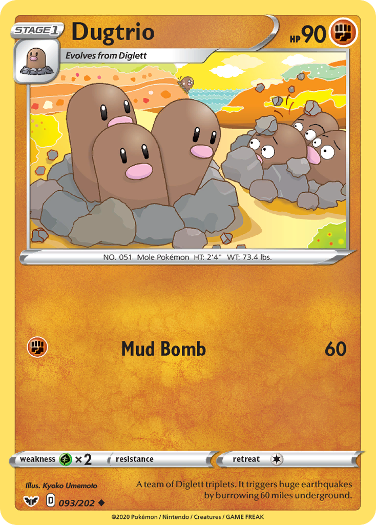 Dugtrio (093/202) [Sword & Shield: Base Set] | Tabernacle Games