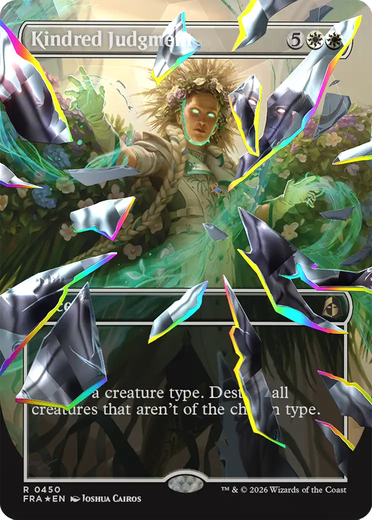 Kindred Judgment (Borderless) (Facet Foil) [Reality Fracture] | Tabernacle Games