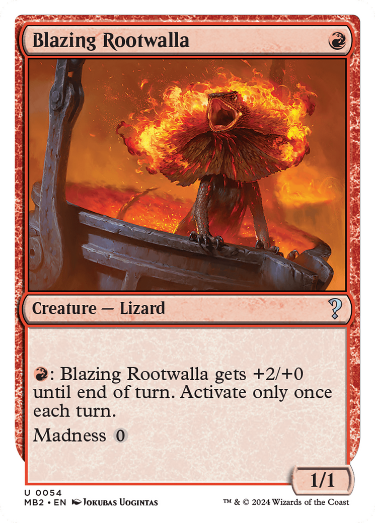 Blazing Rootwalla (White Border) [Mystery Booster 2] | Tabernacle Games