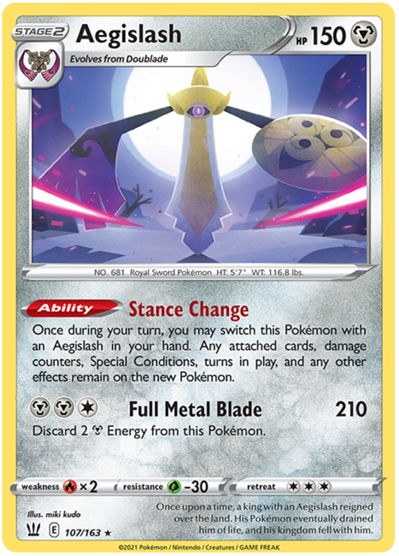 Aegislash (107/163) (107/163) [Sword & Shield: Battle Styles] | Tabernacle Games