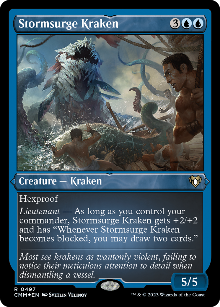 Stormsurge Kraken (Foil Etched) [Commander Masters] | Tabernacle Games