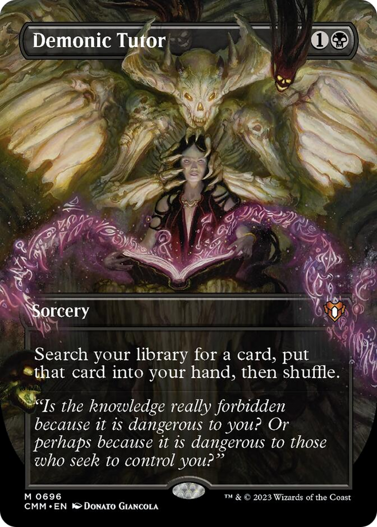 Demonic Tutor (Borderless Alternate Art) [Commander Masters] | Tabernacle Games