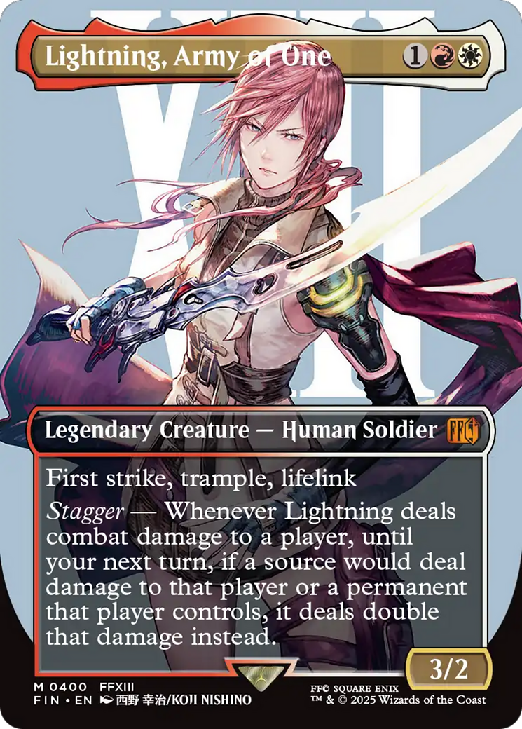 Lightning, Army of One (Borderless) (0400) [FINAL FANTASY] | Tabernacle Games