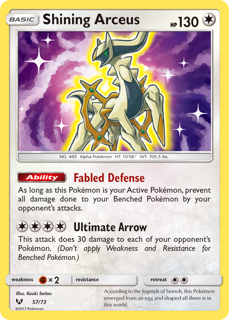Shining Arceus (57/73) [Sun & Moon: Shining Legends] | Tabernacle Games