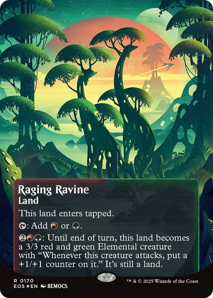 Raging Ravine (0170) (Borderless) (Galaxy Foil) [Edge of Eternities: Stellar Sights] | Tabernacle Games