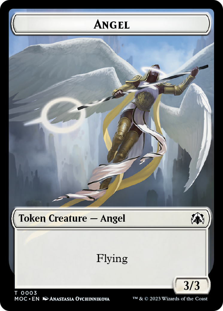 Angel (3) // Demon Double-Sided Token [March of the Machine Commander Tokens] | Tabernacle Games