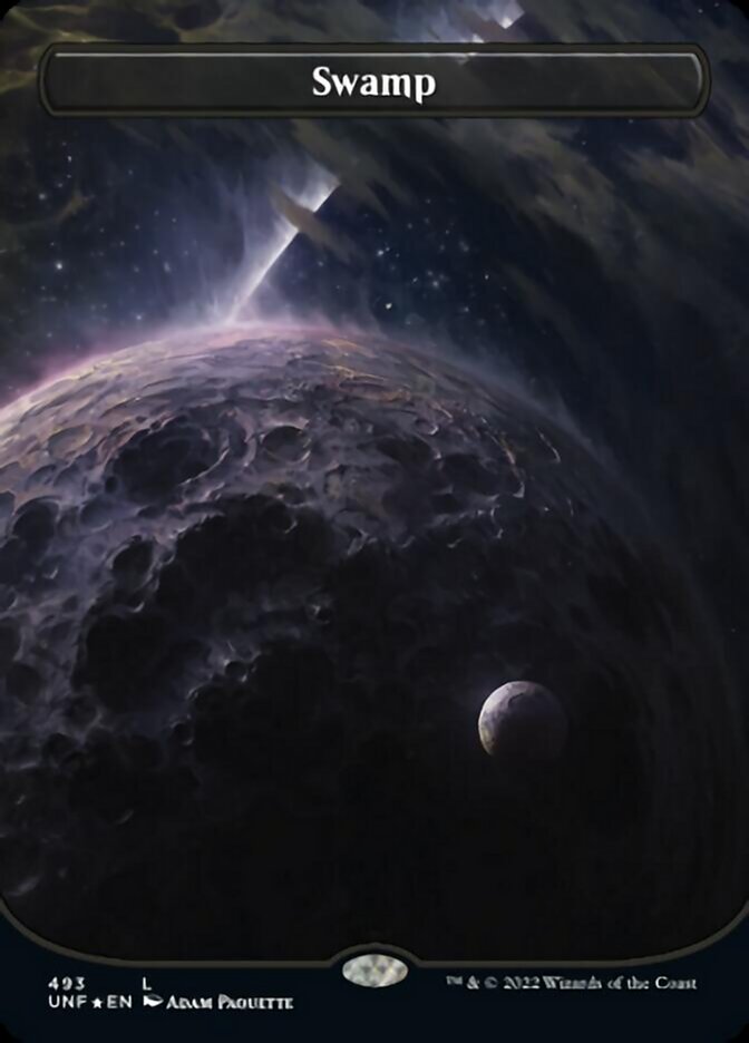 Swamp (493) (Orbital Space-ic Land) (Galaxy Foil) [Unfinity] | Tabernacle Games