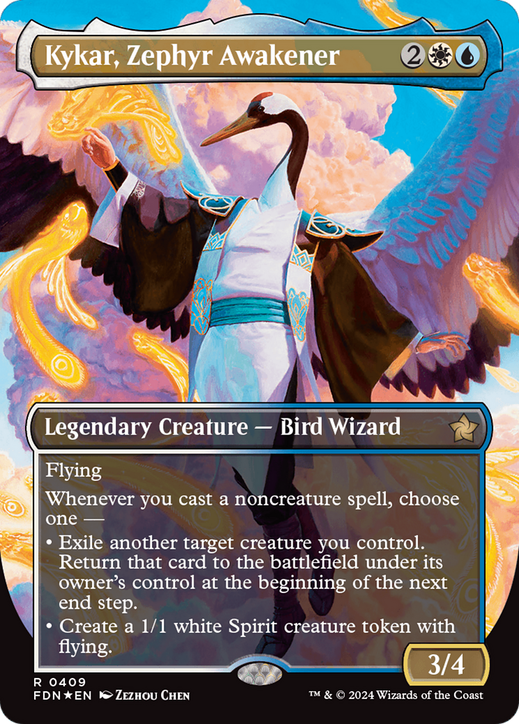 Kykar, Zephyr Awakener (Borderless) (Mana Foil) [Foundations] | Tabernacle Games