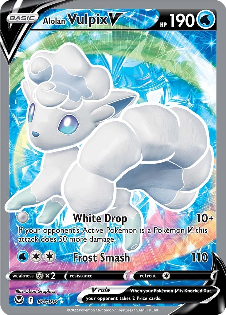 Alolan Vulpix V (173/195) [Sword & Shield: Silver Tempest] | Tabernacle Games