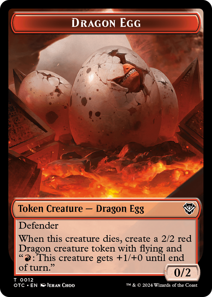 Dragon Egg // Dragon Double-Sided Token [Outlaws of Thunder Junction Commander Tokens] | Tabernacle Games