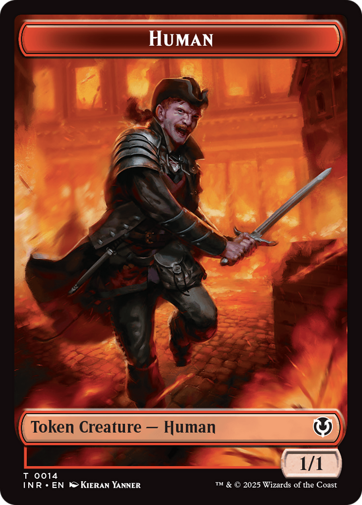 Human (0014) // Emblem - Chandra, Dressed to Kill Double-Sided Token [Innistrad Remastered Tokens] | Tabernacle Games