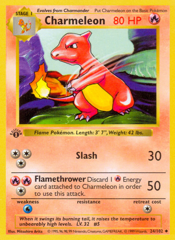 Charmeleon (24/102) (Shadowless) [Base Set 1st Edition] | Tabernacle Games