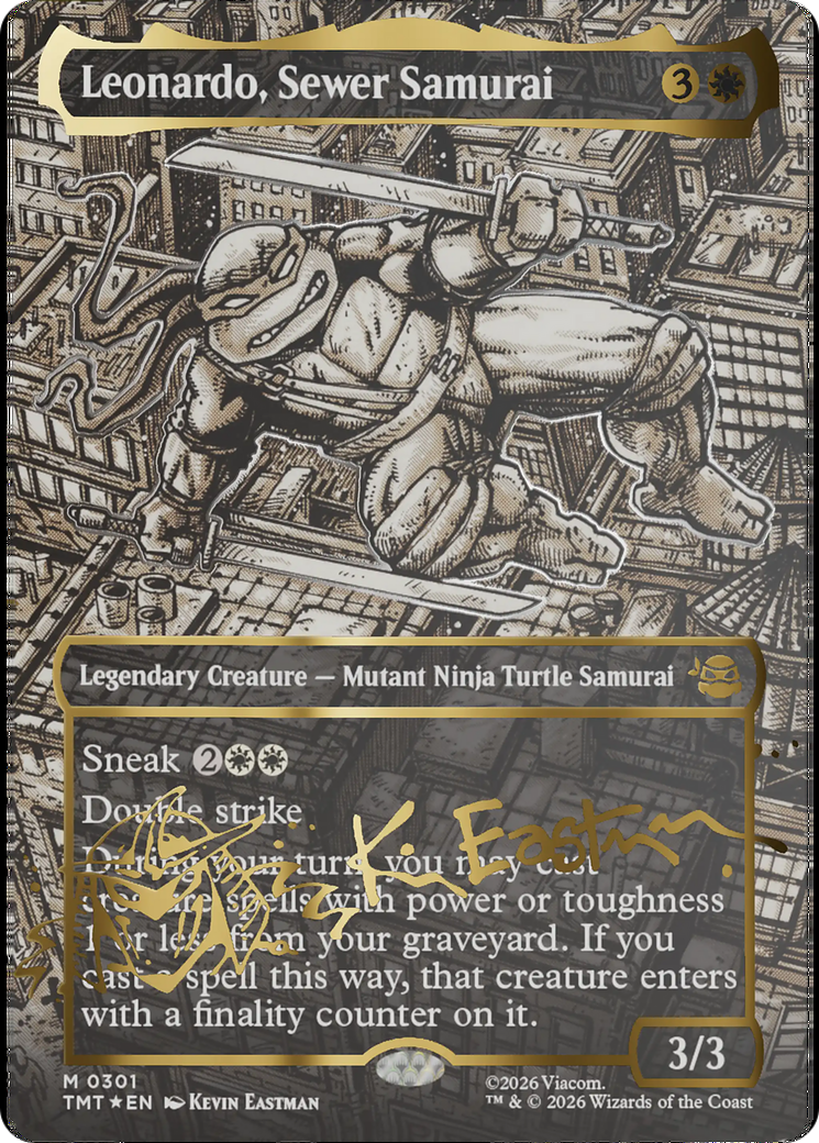 Leonardo, Sewer Samurai (Borderless) (Gold-Stamped Signature) [Teenage Mutant Ninja Turtles] | Tabernacle Games
