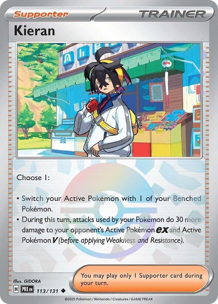 Kieran (113/131) (Poke Ball Pattern) [Scarlet & Violet: Prismatic Evolutions] | Tabernacle Games