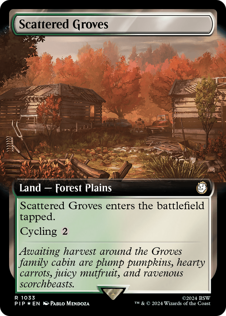 Scattered Groves (Extended Art) (Surge Foil) [Fallout] | Tabernacle Games