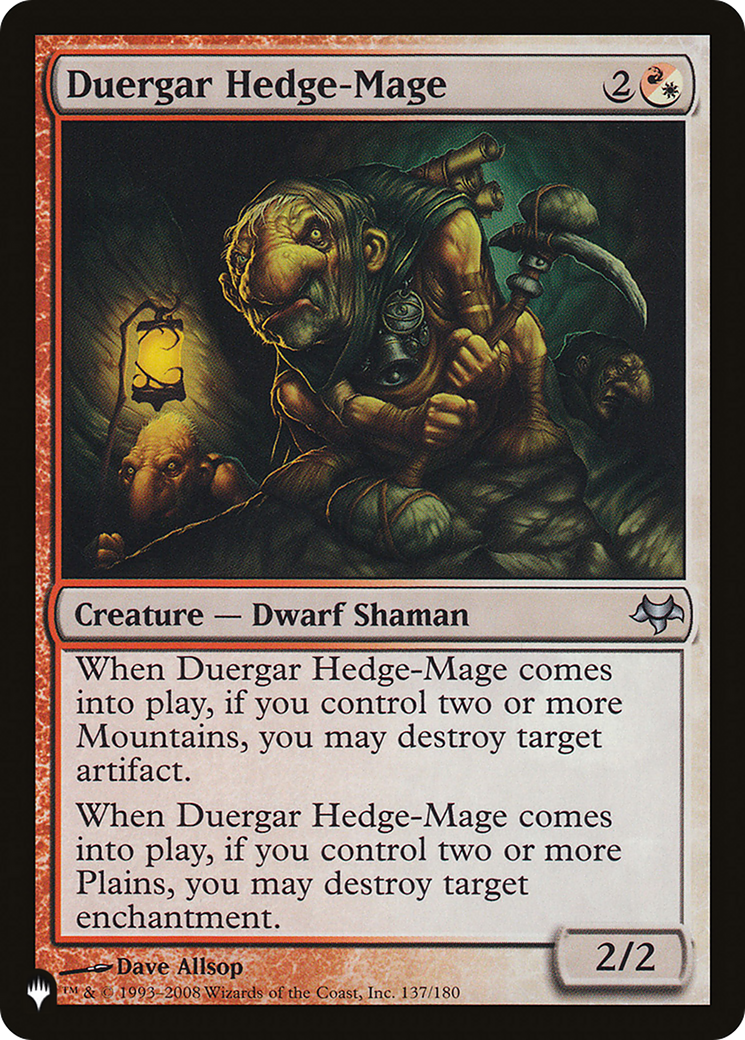 Duergar Hedge-Mage [The List Reprints] | Tabernacle Games