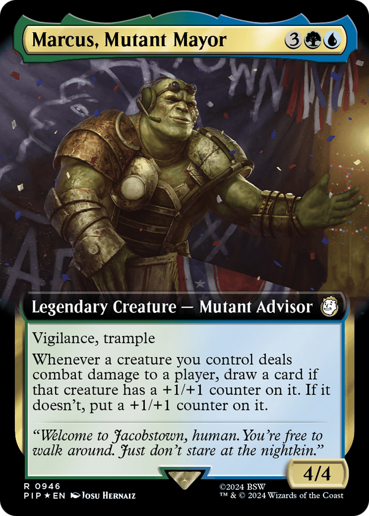 Marcus, Mutant Mayor (Extended Art) (Surge Foil) [Fallout] | Tabernacle Games