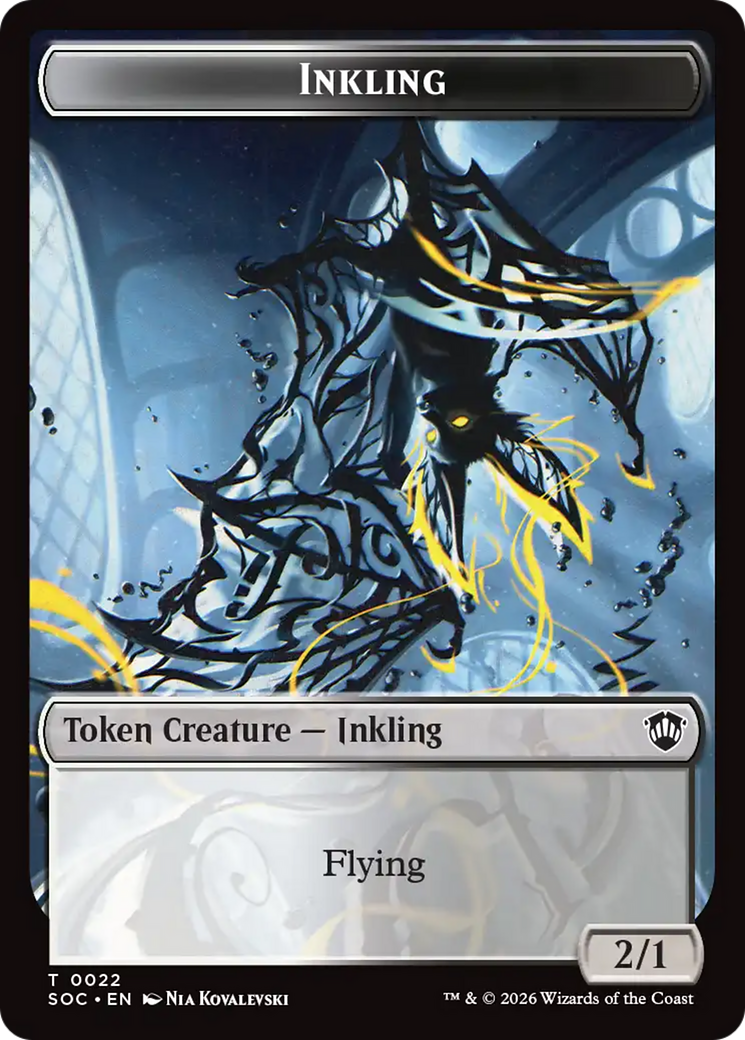 Pegasus // Inkling (0022) Double-Sided Token [Secrets of Strixhaven Commander Tokens] | Tabernacle Games