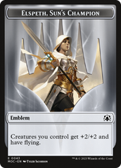 Warrior // Elspeth, Sun's Champion Emblem Double-Sided Token [March of the Machine Commander Tokens] | Tabernacle Games