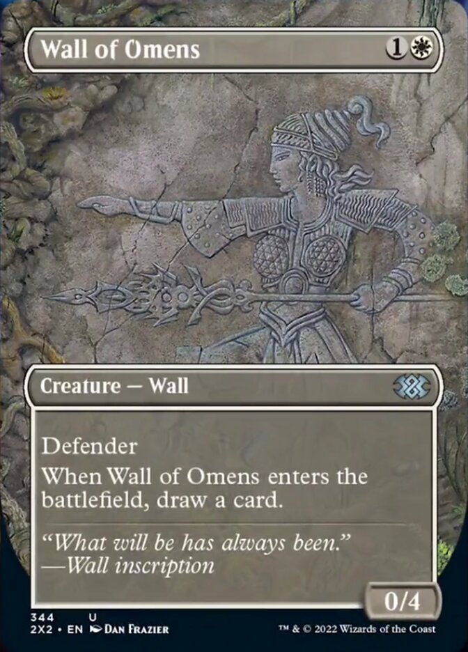 Wall of Omens (Borderless Alternate Art) [Double Masters 2022] | Tabernacle Games