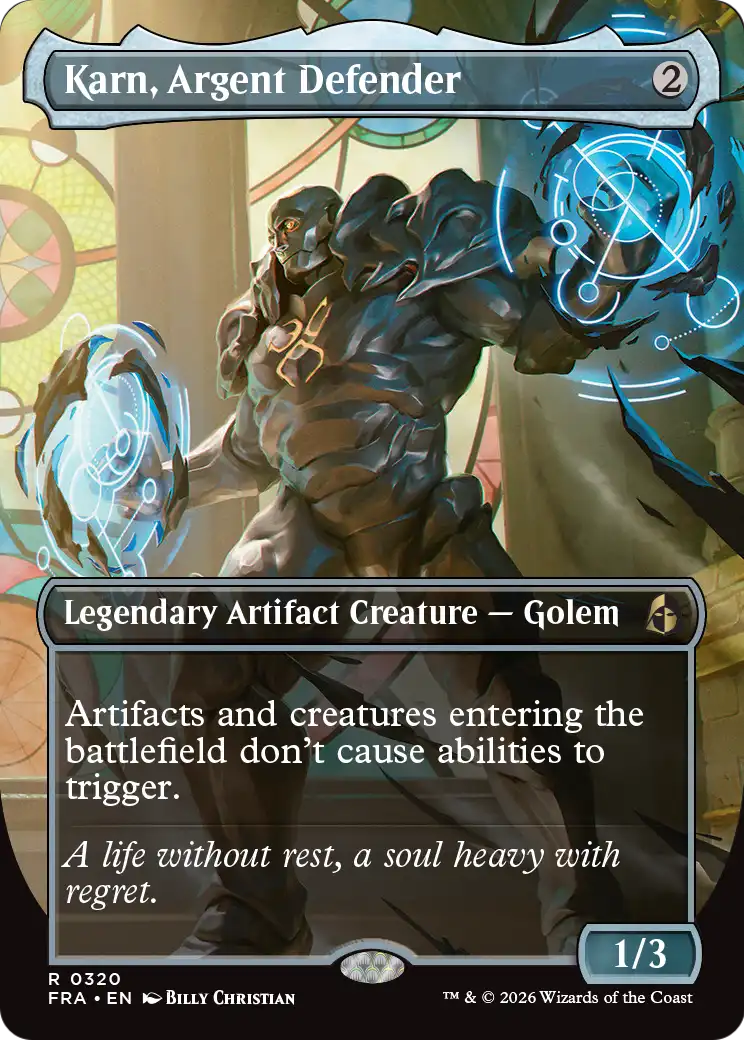 Karn, Argent Defender (Borderless) [Reality Fracture] | Tabernacle Games