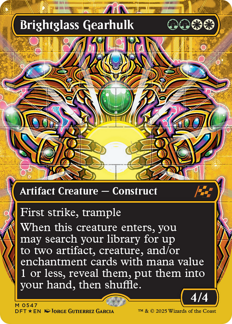 Brightglass Gearhulk (Borderless) (First-Place Foil) [Aetherdrift] | Tabernacle Games