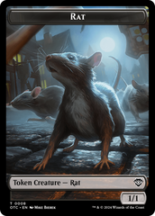 Rat // Blood Double-Sided Token [Outlaws of Thunder Junction Commander Tokens] | Tabernacle Games
