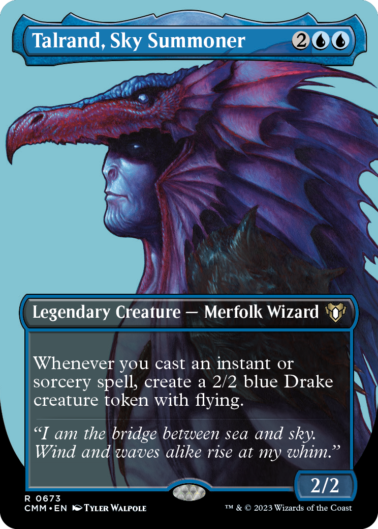 Talrand, Sky Summoner (Borderless Profile) [Commander Masters] | Tabernacle Games