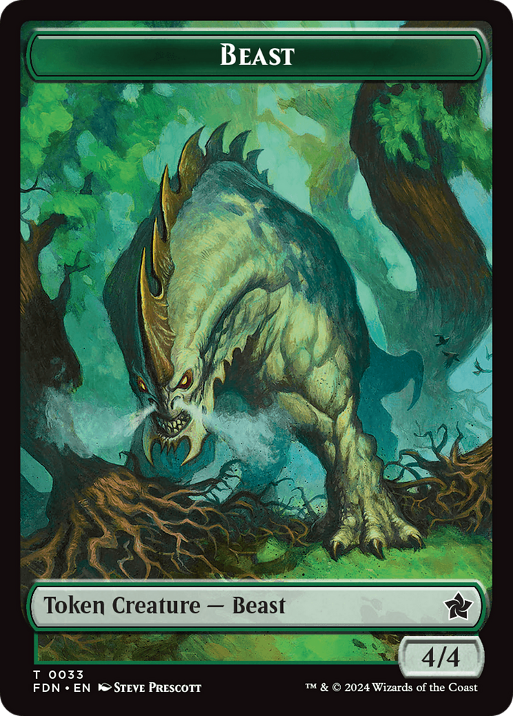 Dog // Beast (0033) Double-Sided Token [Foundations Tokens] | Tabernacle Games