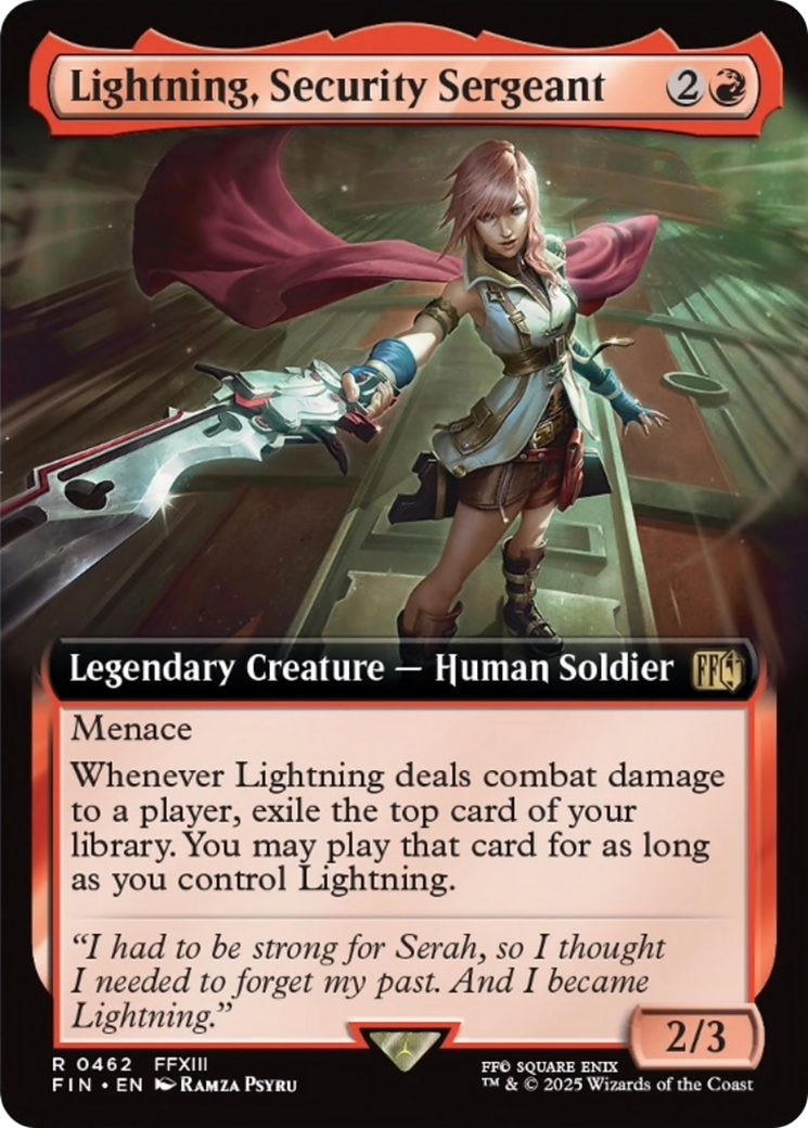 Lightning, Security Sergeant (Extended Art) [FINAL FANTASY] | Tabernacle Games