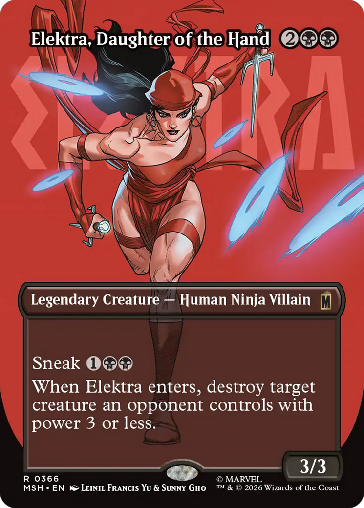 Elektra, Daughter of the Hand (Borderless) (366) [Marvel Super Heroes] | Tabernacle Games