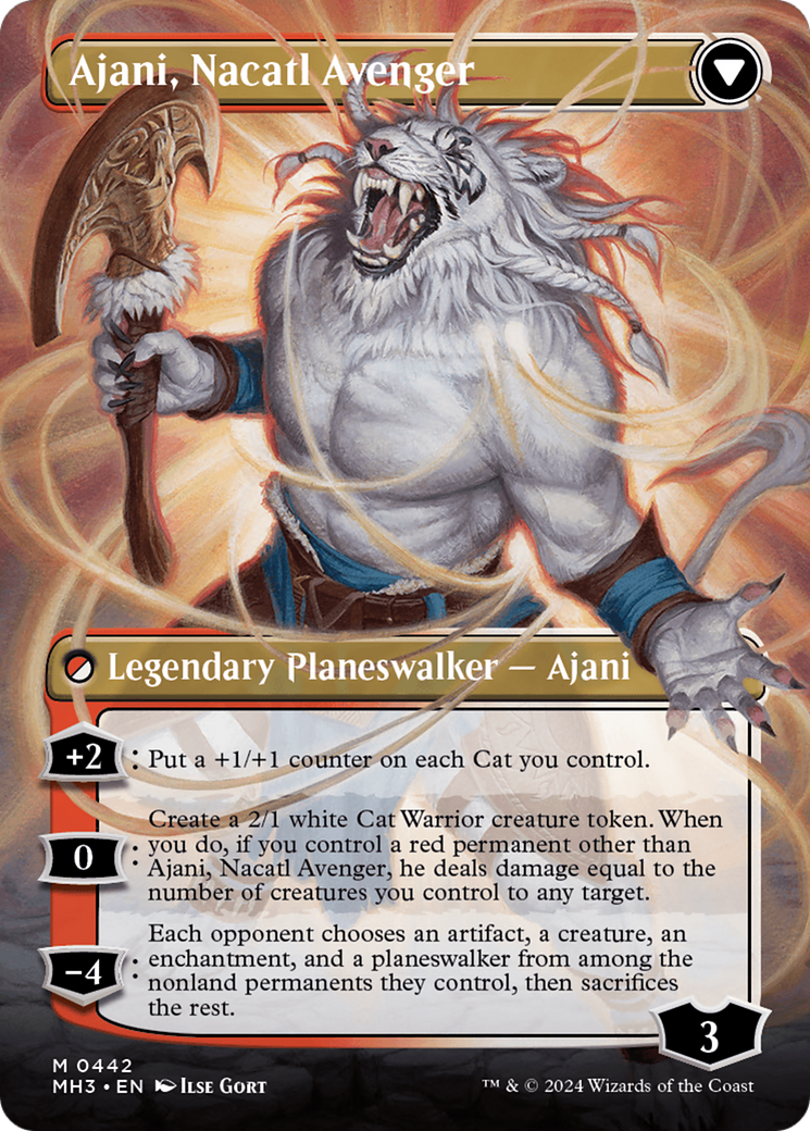 Ajani, Nacatl Pariah // Ajani, Nacatl Avenger (Borderless) [Modern Horizons 3] | Tabernacle Games