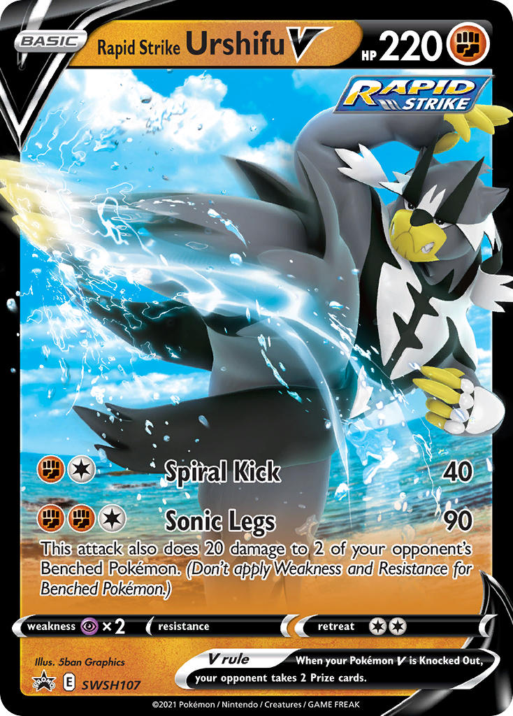 Rapid Strike Urshifu V (SWSH107) (Jumbo Card) [Sword & Shield: Black Star Promos] | Tabernacle Games