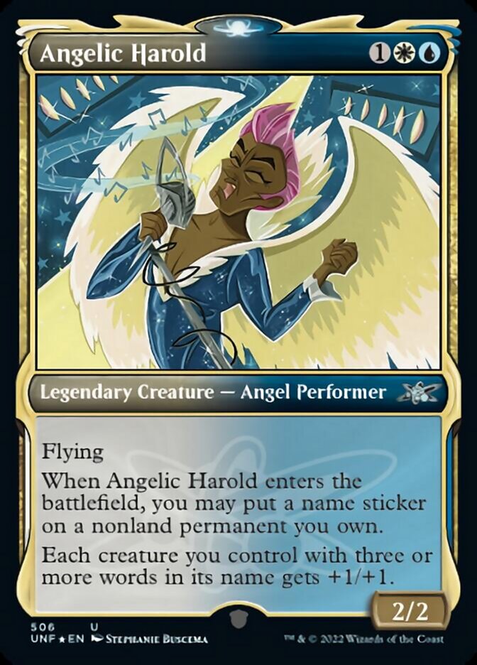 Angelic Harold (Showcase) (Galaxy Foil) [Unfinity] | Tabernacle Games