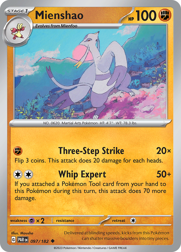 Mienshao (097/182) [Scarlet & Violet: Paradox Rift] | Tabernacle Games