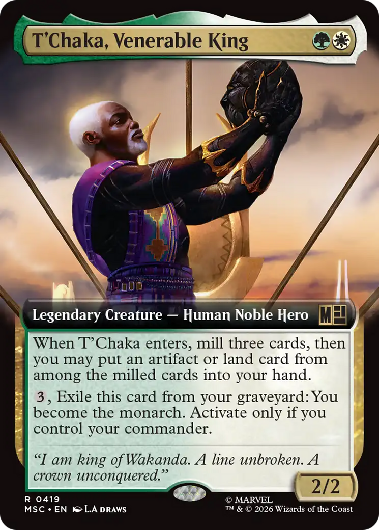 T'Chaka, Venerable King (Extended Art) [Marvel Super Heroes Commander] | Tabernacle Games