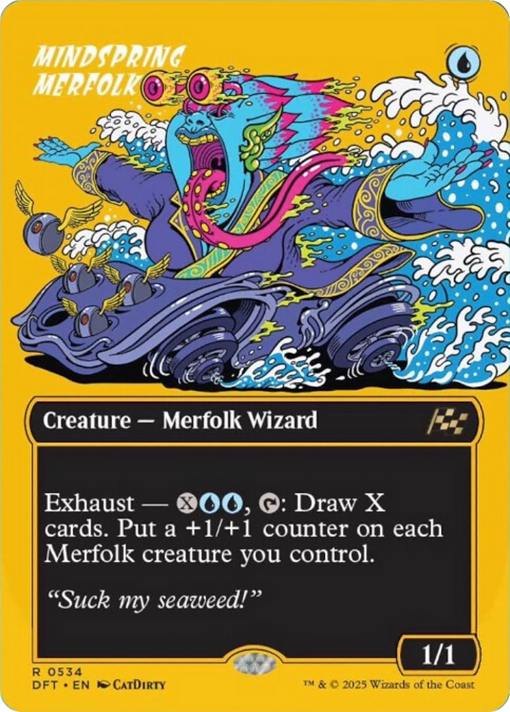 Mindspring Merfolk (Borderless) (First-Place Foil) [Aetherdrift] | Tabernacle Games