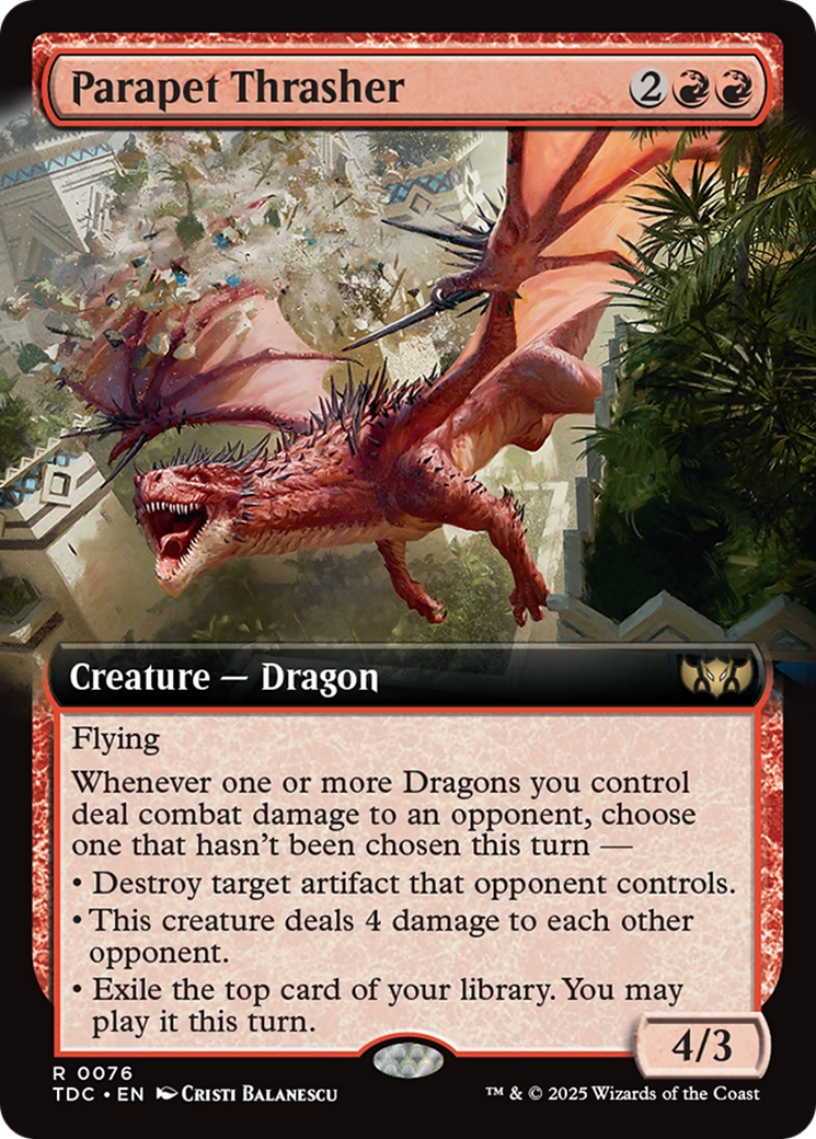 Parapet Thrasher (Extended Art) [Tarkir: Dragonstorm Commander] | Tabernacle Games