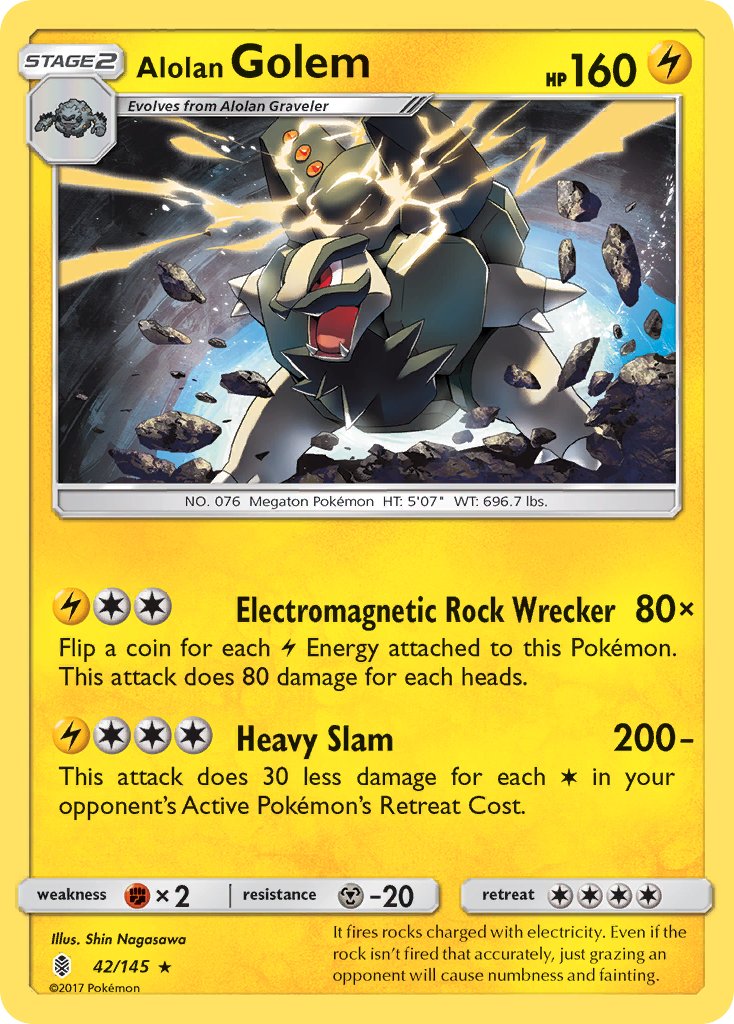 Alolan Golem (42/145) (Cosmos Holo) (Blister Exclusive) [Sun & Moon: Guardians Rising] | Tabernacle Games